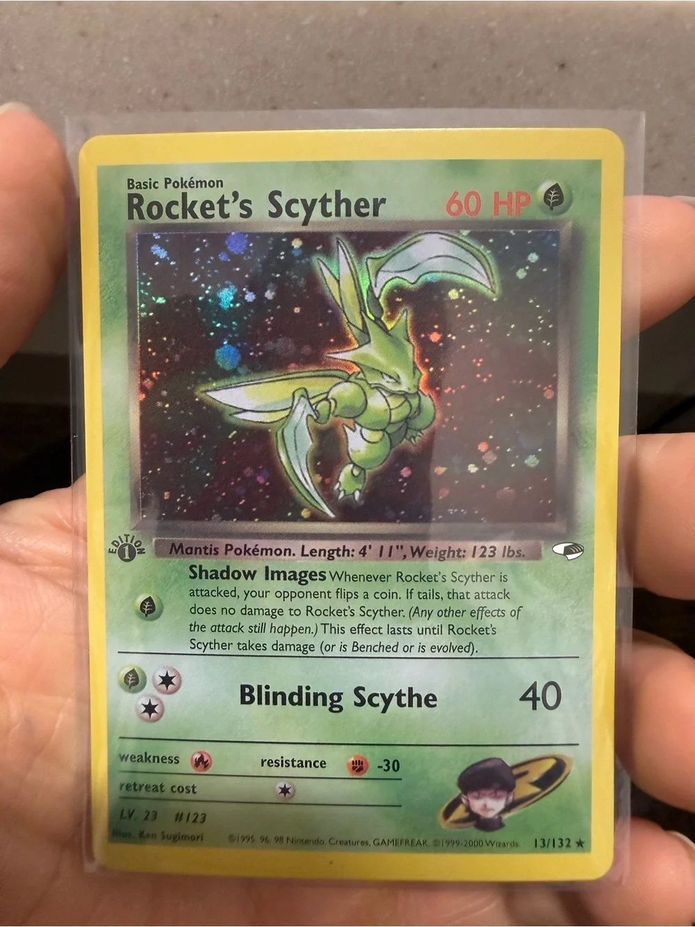 DIY/CustomCard Rocket’s Scyther Holographic Pokémon Card - Yellow Border